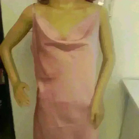 Like new  Party cocktail pink cowl sexy slip shiny spaghetti strap mini dress L - Picture 2 of 5